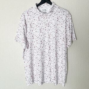 J. Crew Mens Polo‎ Shirt Performance COOLMAX Floral UPF 50 Golf Outdoor XXL